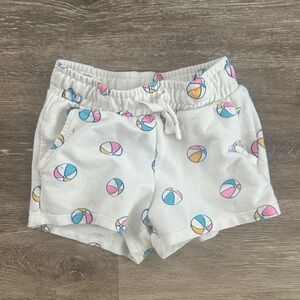 White Shorts Colorful Beach Ball Print